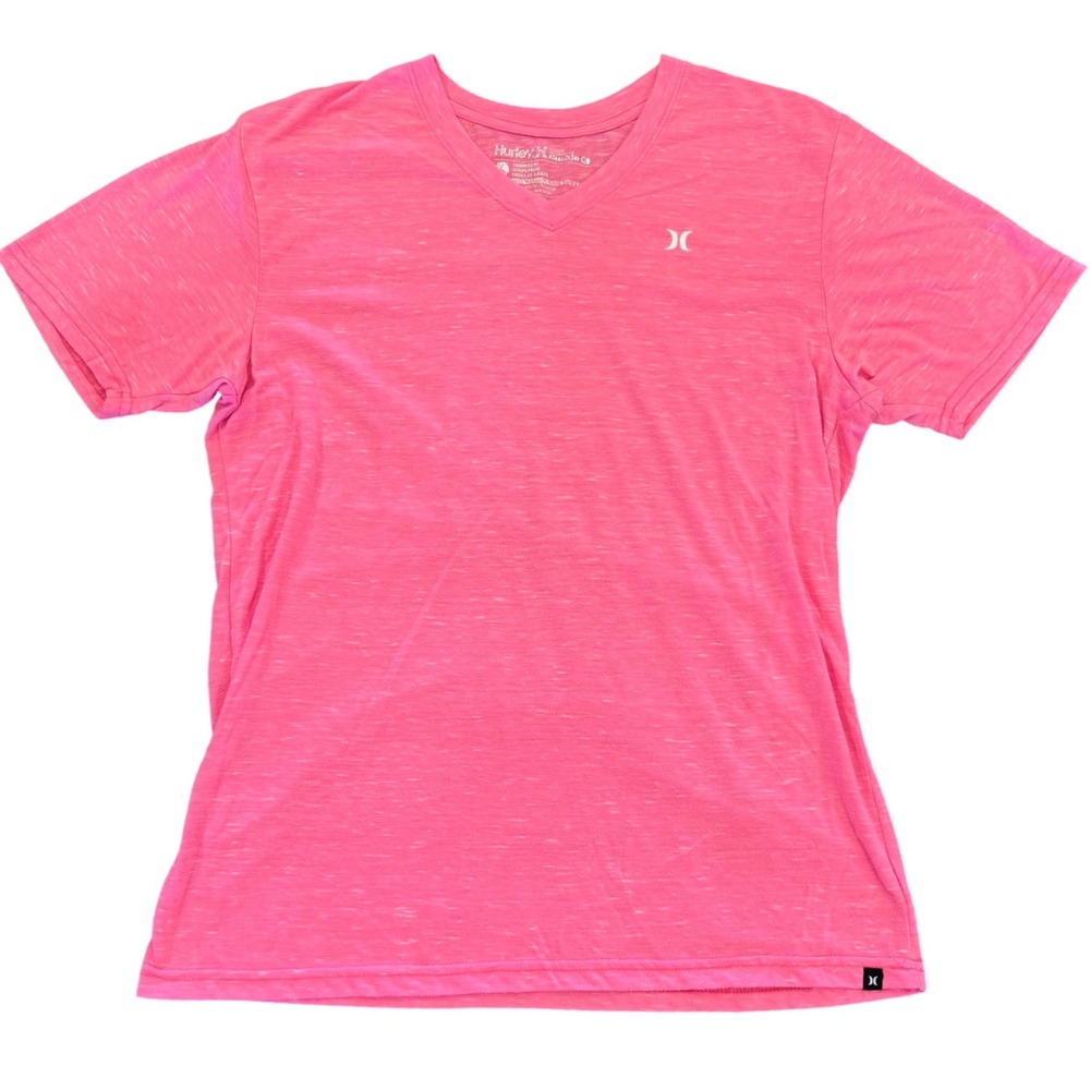 Hurley x Buckle Mens Pink Heathered Slub V-Neck T-Shirt Premium Fit Large